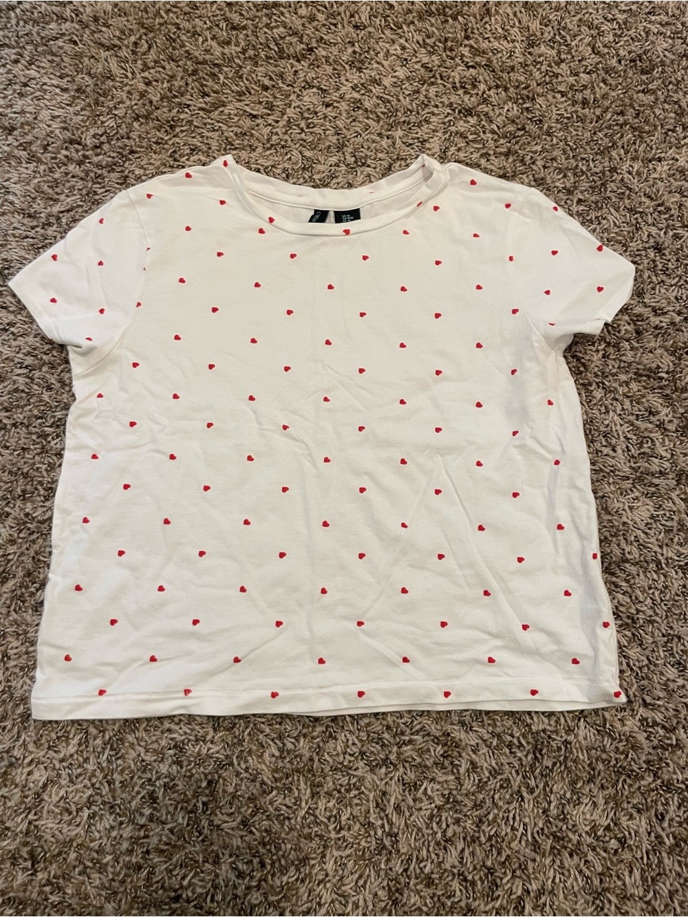 Cynthia Rowley White Short-Sleeve Tee with Red Heart Print